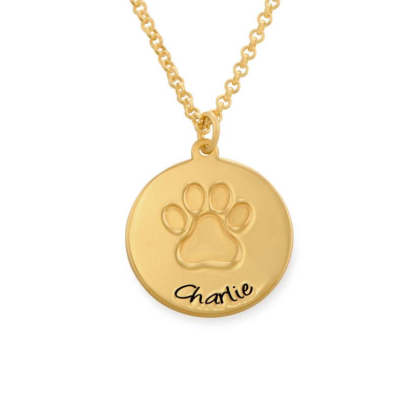 Paw Print Necklace in Gold Vermeil product photo