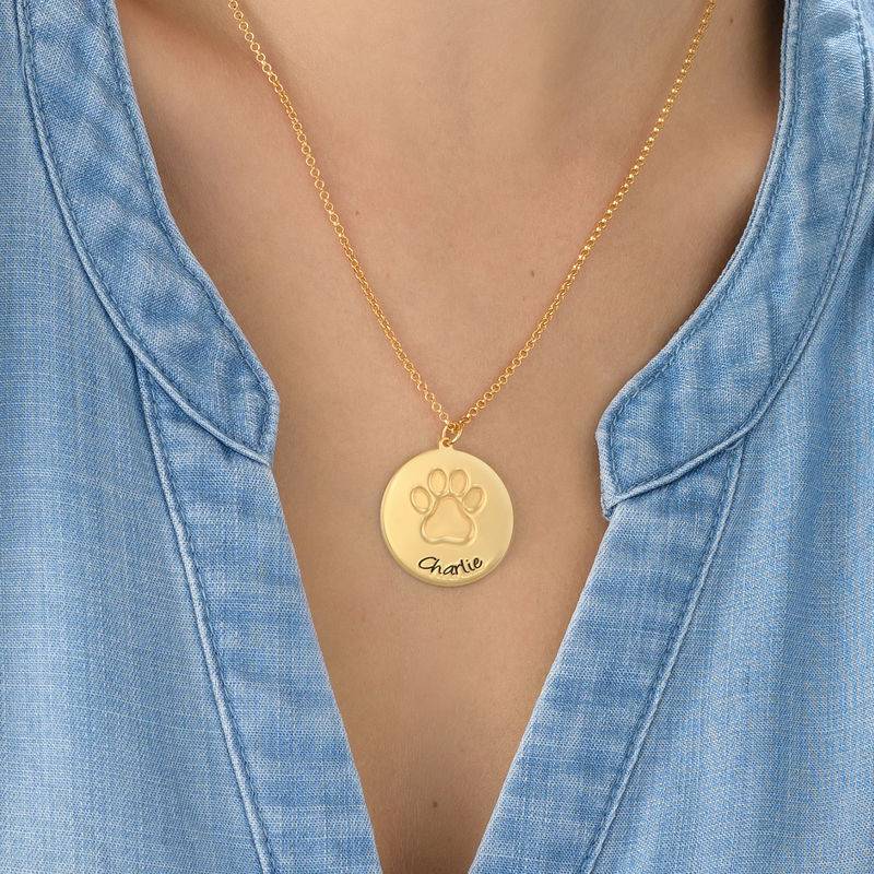 Dog Paw Name Necklace in 18K Gold Vermeil-3 product photo