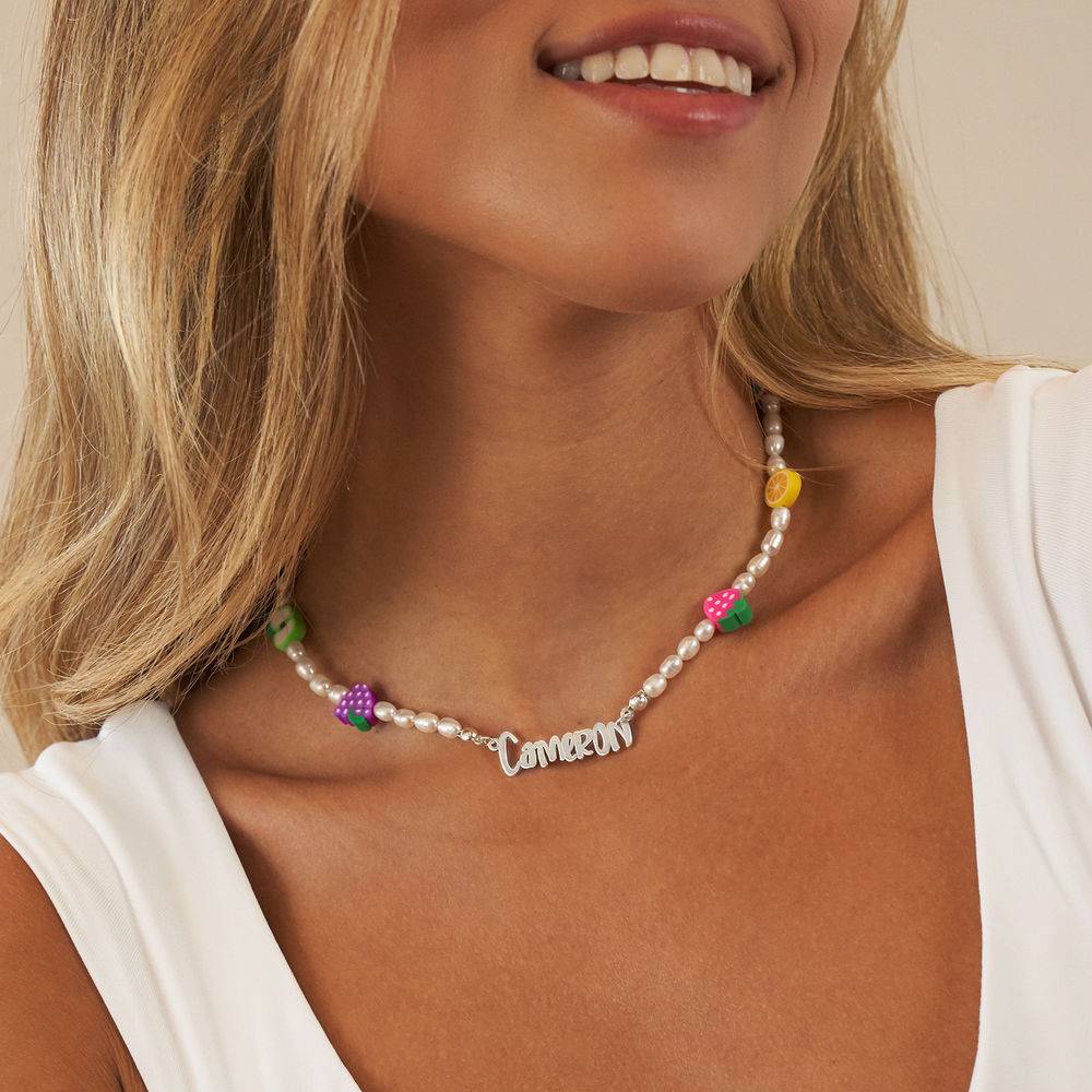 Fruitige Parelketting in Sterling Zilver-4 Productfoto