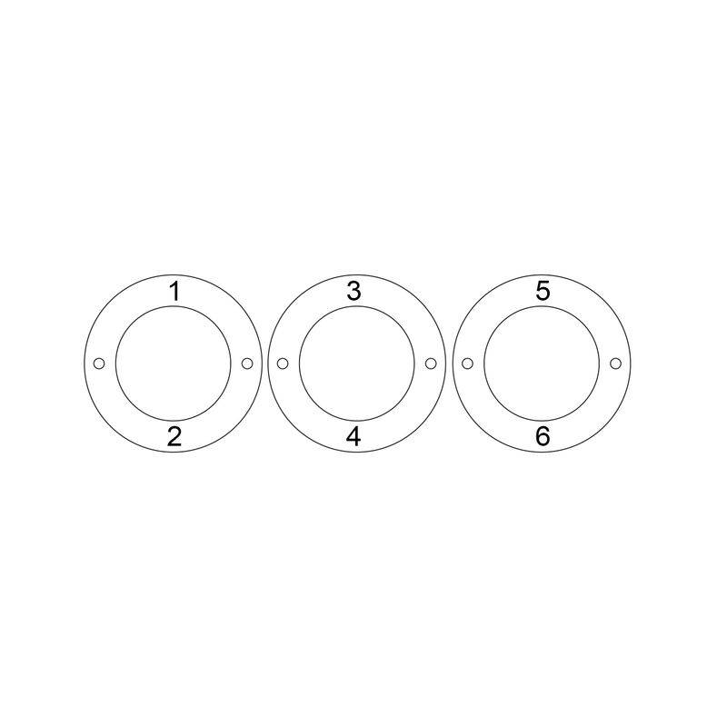 Indgraveret armbånd med 3 cirkel vedhæng i forgyldt sølv-3 produkt billede