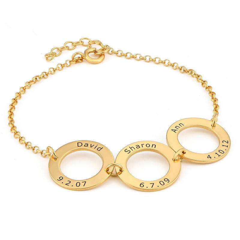 Personalised 3 Circles Bracelet with Engraving in Gold Plating-5 product photo
