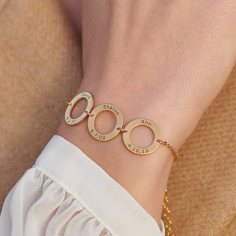 Personalised 3 Circles Bracelet with Engraving in Gold Plating-2 product photo