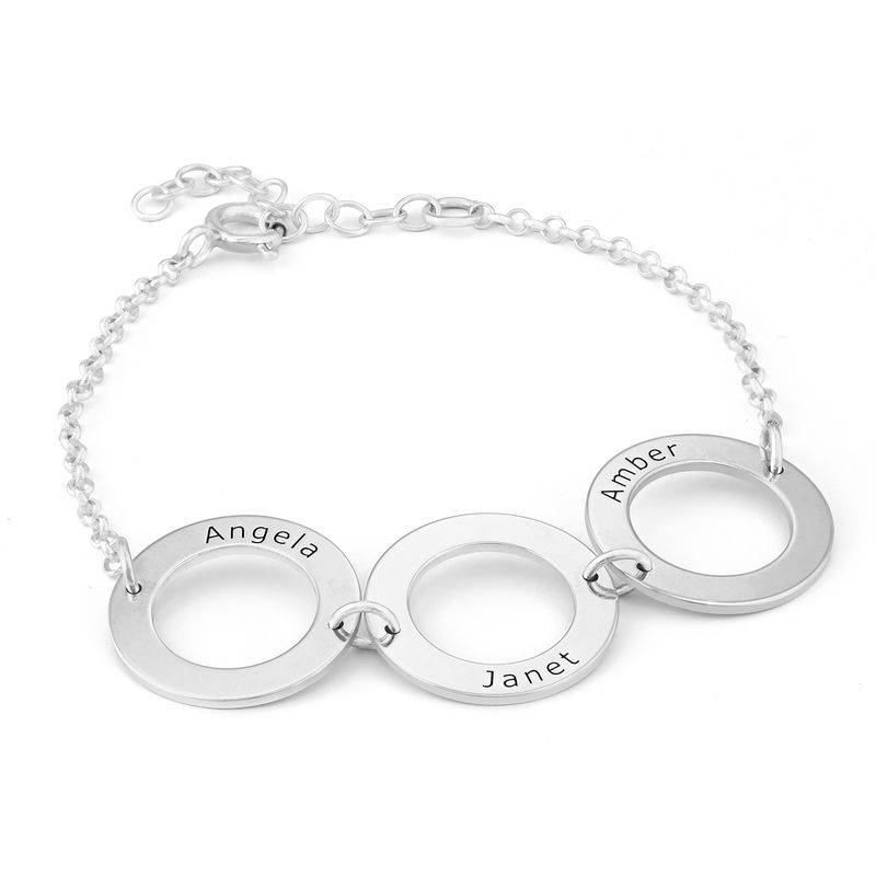 Personalised 3 Circles Bracelet with Engraving in Sterling Silver-6 product photo
