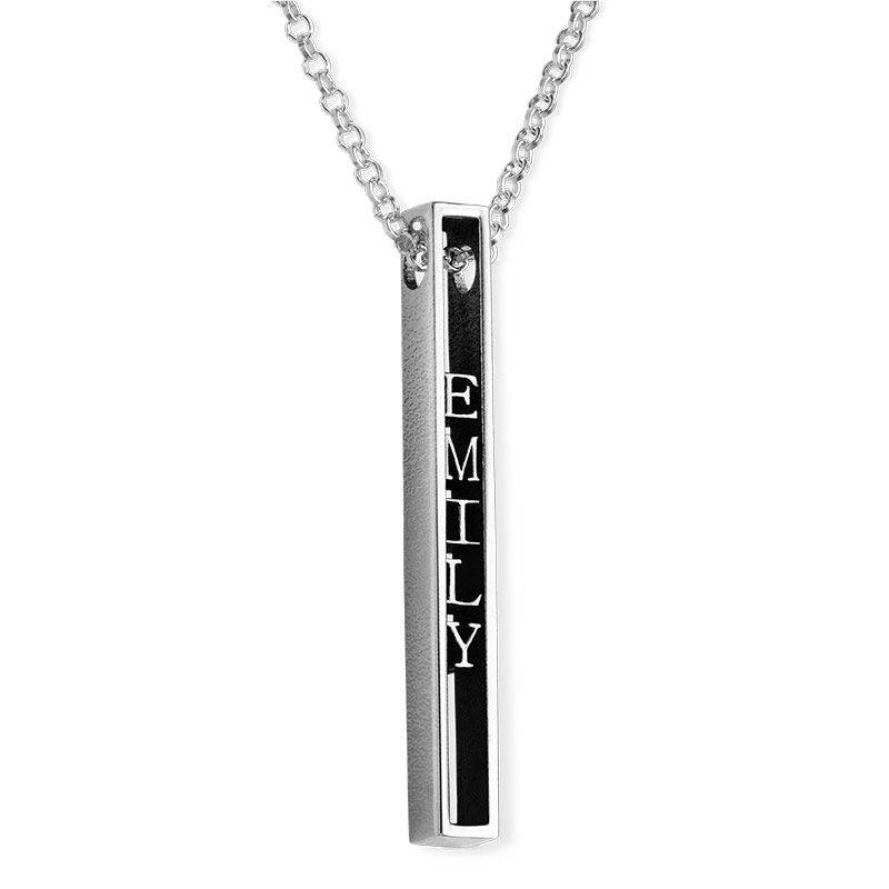 Personalised 3D Bar Necklace in Sterling Silver-5 product photo