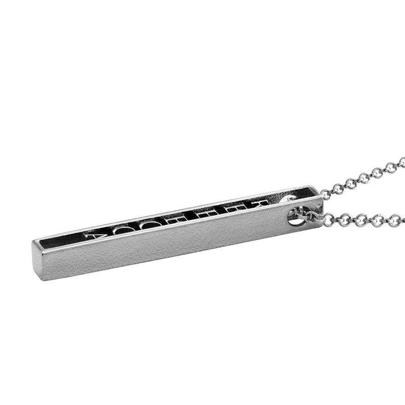 Personalised 3D Bar Necklace in Sterling Silver product photo