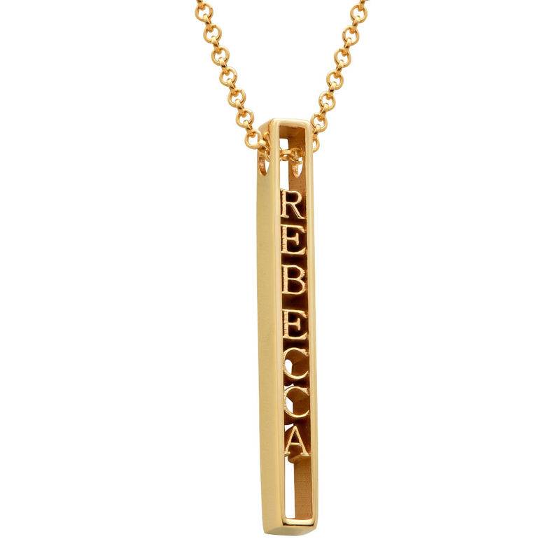 Personalised 3D Bar Necklace with 18ct Gold Plating product photo