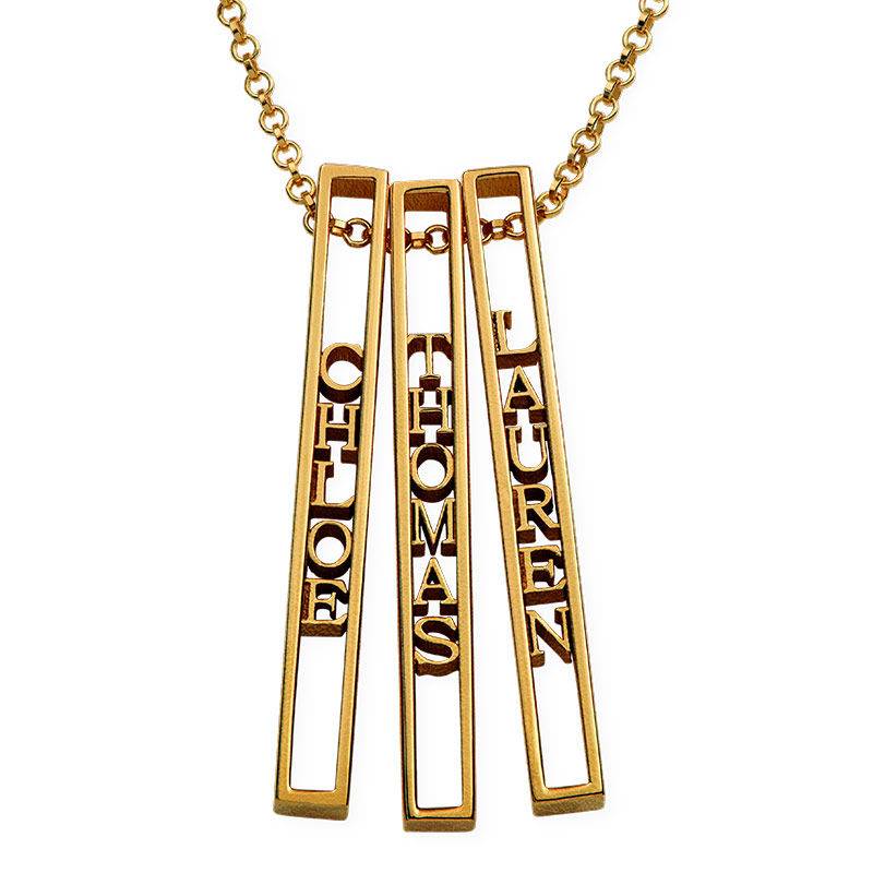 Personalised 3D Bar Necklace with 18ct Gold Plating product photo