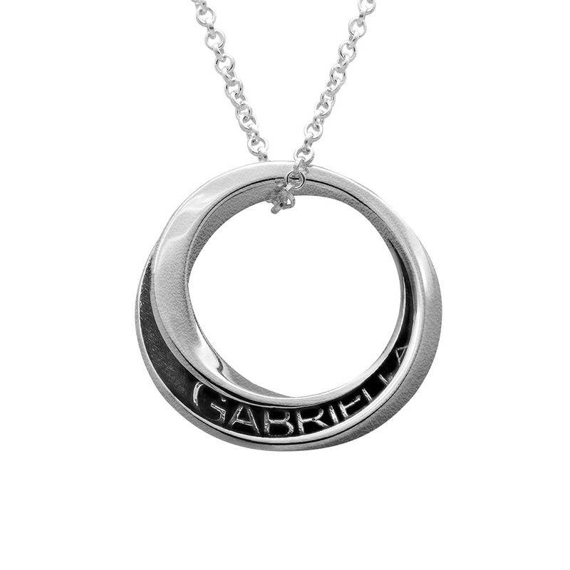 Personalised 3D Circle Necklace in Sterling Silver-1 product photo