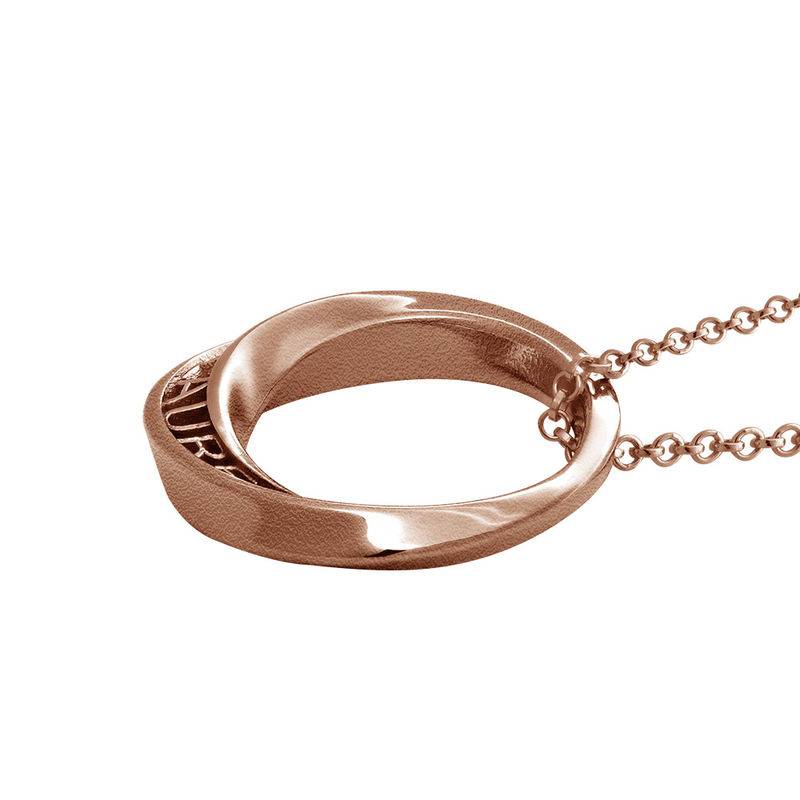Personalised 3D Circle Necklace with Rose Gold Plating product photo