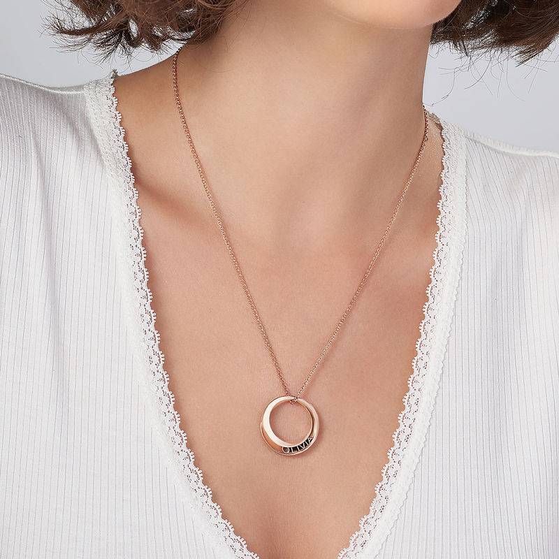 Personalised 3D Circle Necklace with Rose Gold Plating product photo