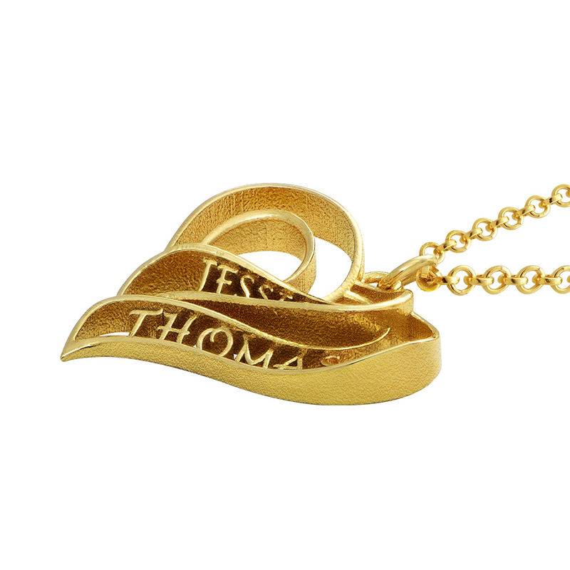Collar Personalizado de Corazón 3D Chapado en Oro de 18k-3 foto de producto