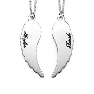 Pair of Two Engraved Angel Wings Necklace product photo