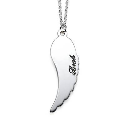 Set of Two Sterling Silver Angel Wings Necklace product photo