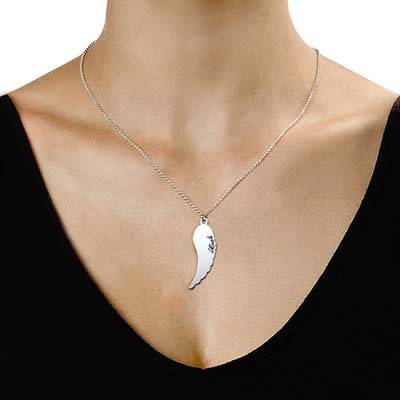 Pair of Two Engraved Angel Wings Necklace product photo