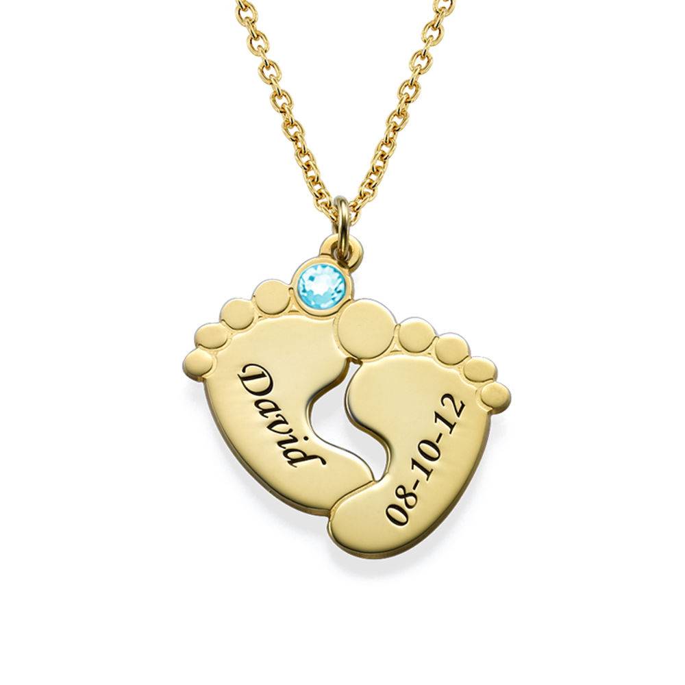 Personalised Baby Feet Necklace in 18ct Gold Plating-2 product photo