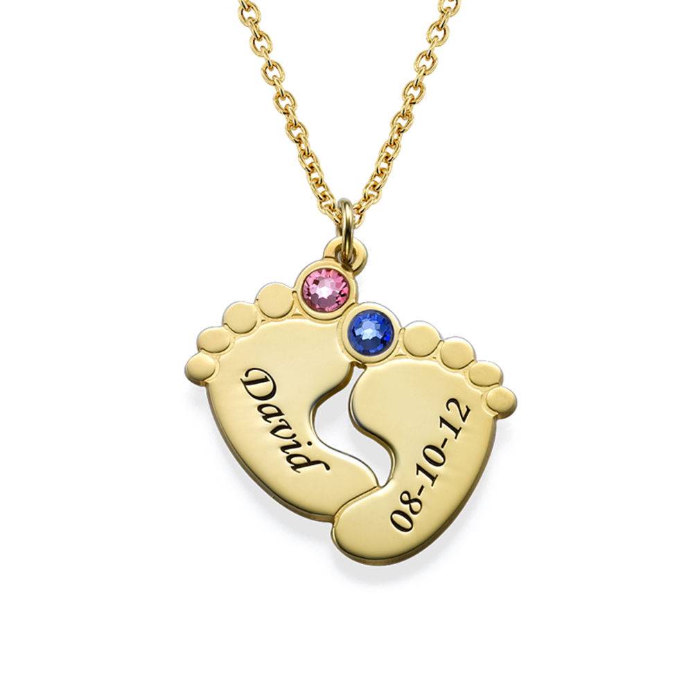 Personalised Baby Feet Necklace in 18ct Gold Plating-1 product photo