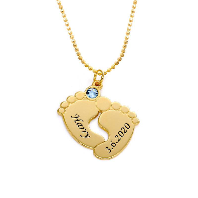 Personalized Baby Feet Necklace in Gold Vermeil product photo