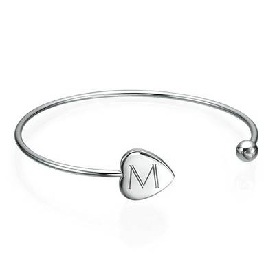 Personalised Bangle Bracelet in Silver - Adjustable-2 product photo