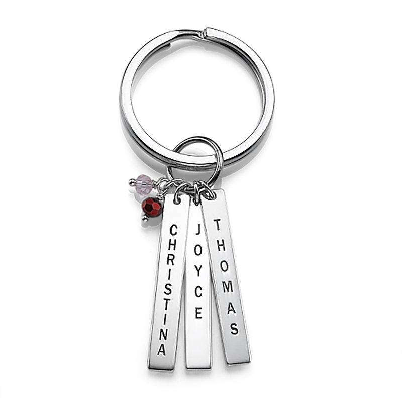 Personalized Bar Keychain with Birthstones product photo