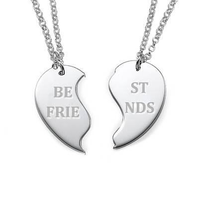 Sterling Silver Personalised Best Friends Necklaces-4 product photo