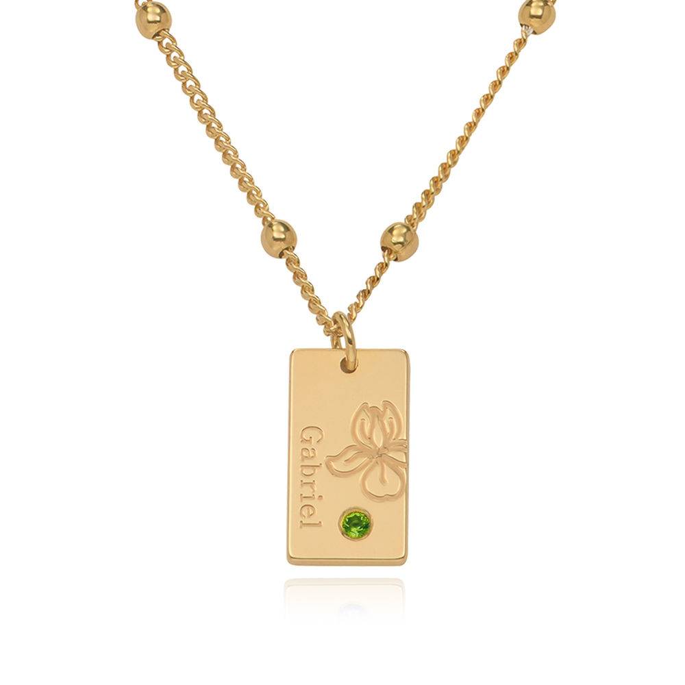 Blossom Birth Flower & Stone Necklace in 18CT Gold Vermeil-5 product photo