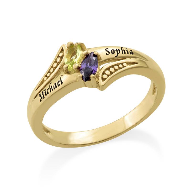 Personalised Birthstone Ring in Gold Plating product photo