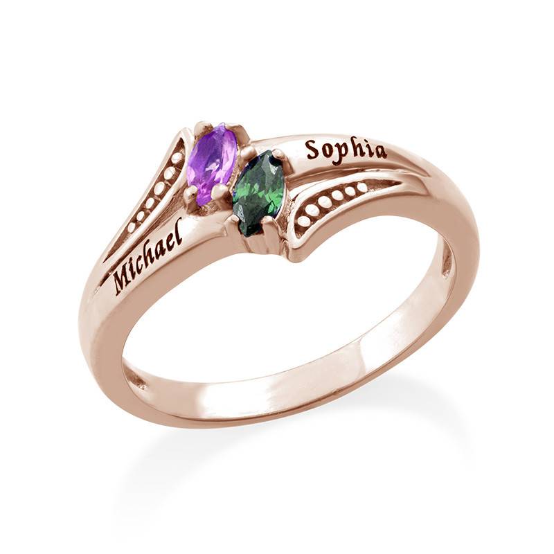 Personalised Birthstone Ring in Rose Gold Plating product photo