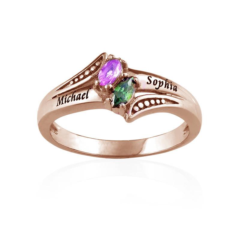 Personalised Birthstone Ring in Rose Gold Plating-4 product photo