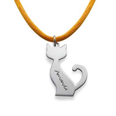 Silver Personalised Cat Necklace-1 product photo