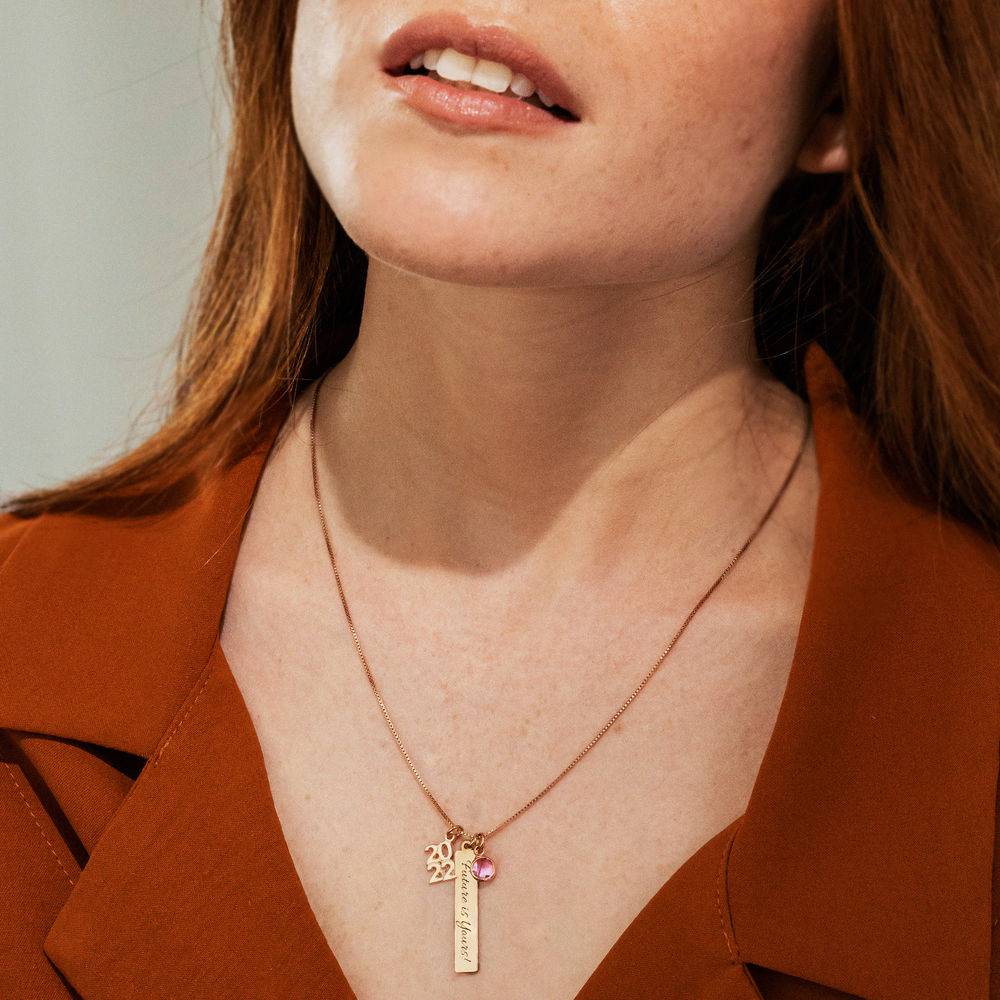 Charms Halskette zum Schulabschluss - 750er rosévergoldetes Silber-3 Produktfoto