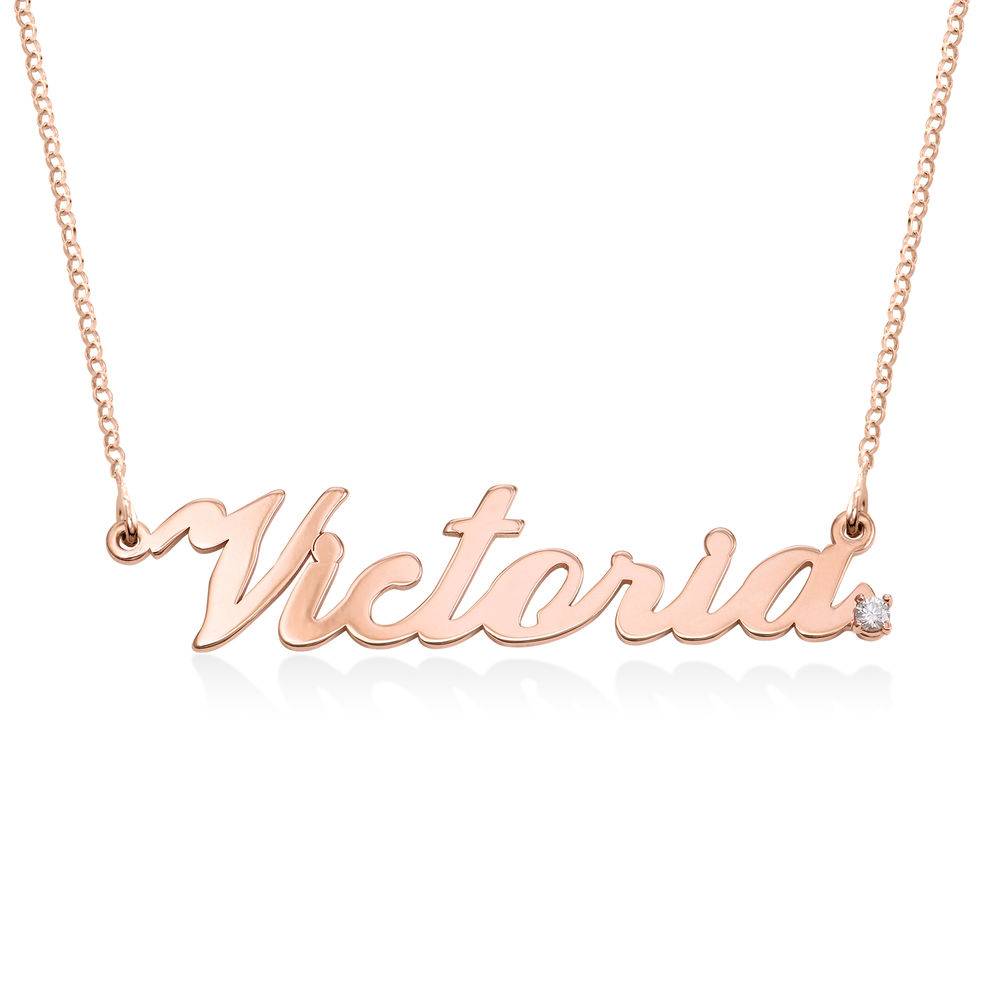 Classic Cocktail Name Necklace in 18ct Rose Gold Plating with Diamond product photo