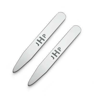 Personalised Collar Stiffeners in Sterling Silver-1 product photo