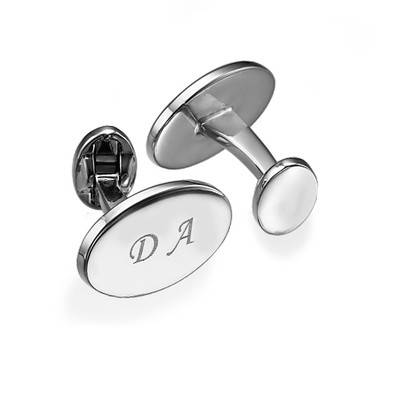 Rhodium Plated Personalised Cufflink in Sterling Silver-2 product photo
