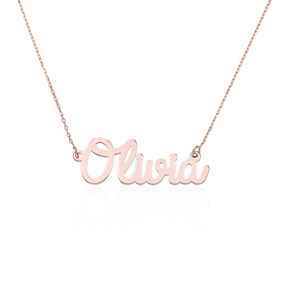 Personalized Cursive Name Necklace in 14K Rose Gold-3 product photo