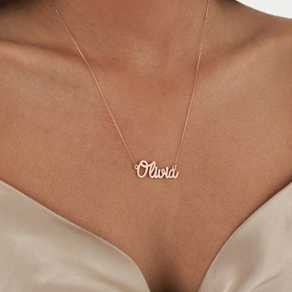 Personalized Cursive Name Necklace in 14K Rose Gold-4 product photo