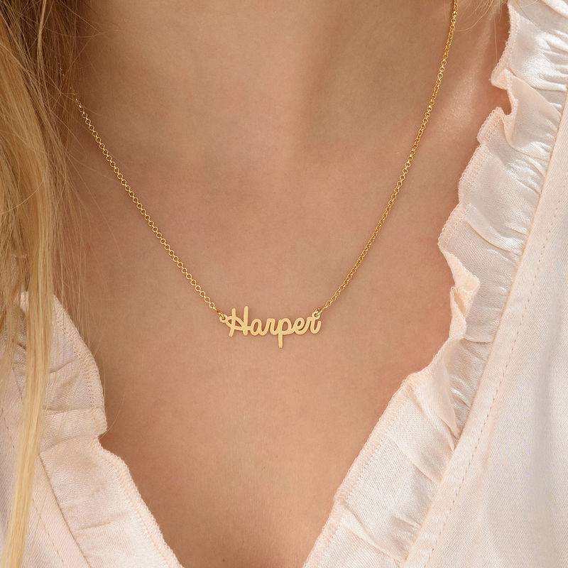Personalised Cursive Name Necklace – Mini Design, in 18ct Gold Vermeil-1 product photo