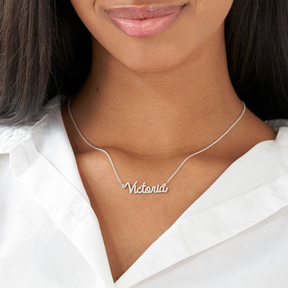 Personalised Cursive Name Necklace in Sterling Silver-4 product photo