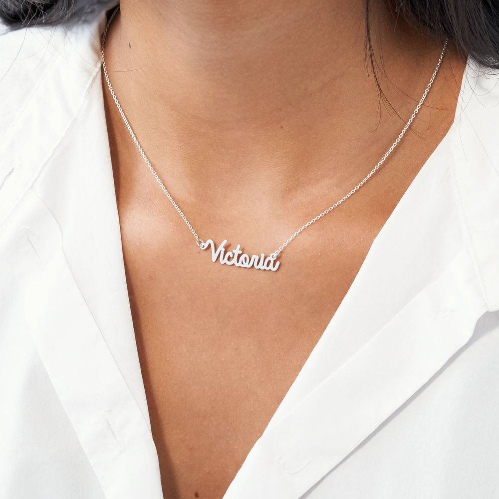 Personalised Cursive Name Necklace in Sterling Silver product photo