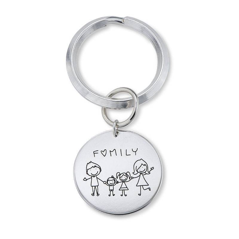 Personalised Disc Keyring with Kids Drawings-3 product photo