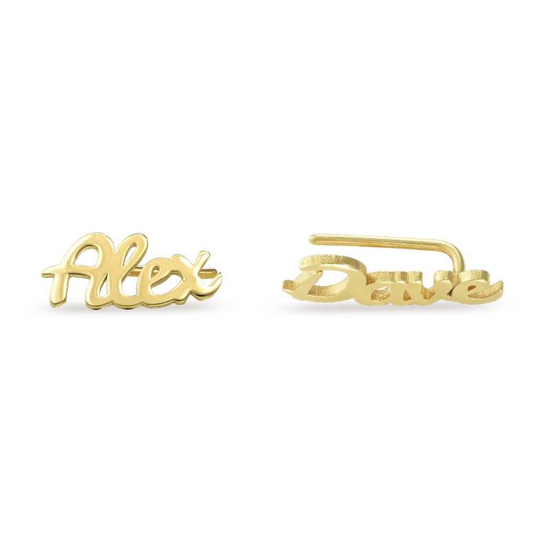 Personalized Climber Earrings in 18ct Gold Plating-3 product photo