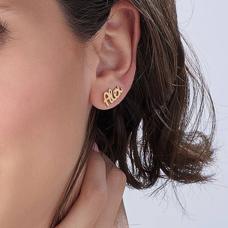 Personalisierte Ear Climbers - 750er vergoldetes Silber-5 Produktfoto