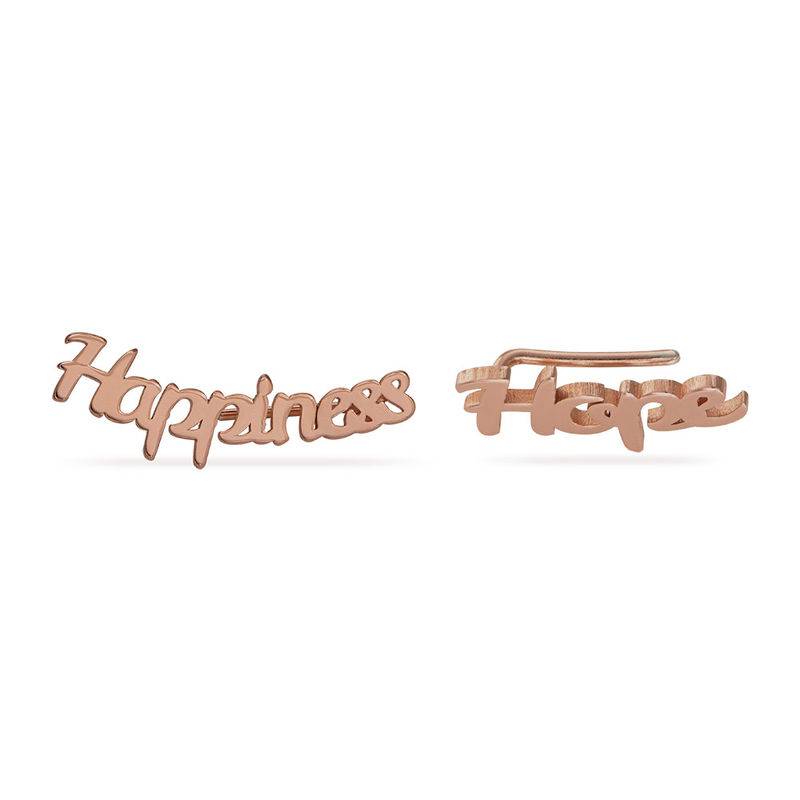 Personalized Climber Earrings in 18ct Rose Gold Plating product photo