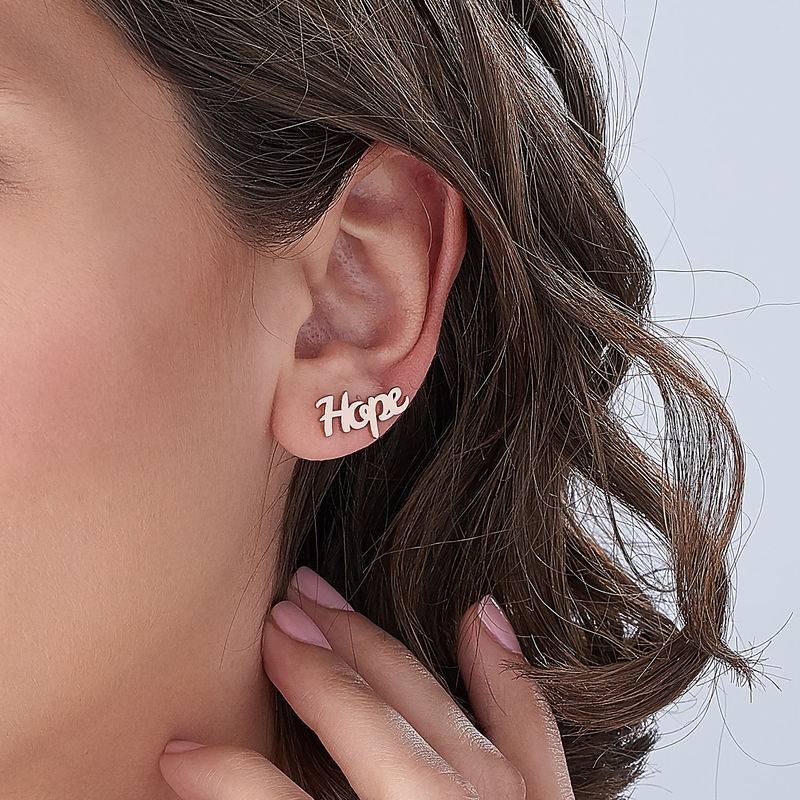 Personalized Climber Earrings in 18ct Rose Gold Plating-4 product photo