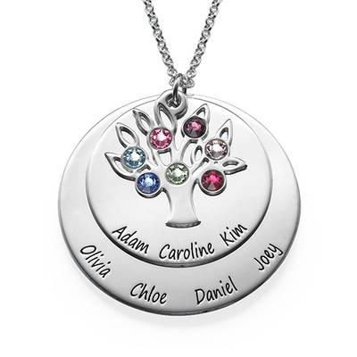 Personalised Family Tree jewellery – Mothers Birthstone Necklace in product photo