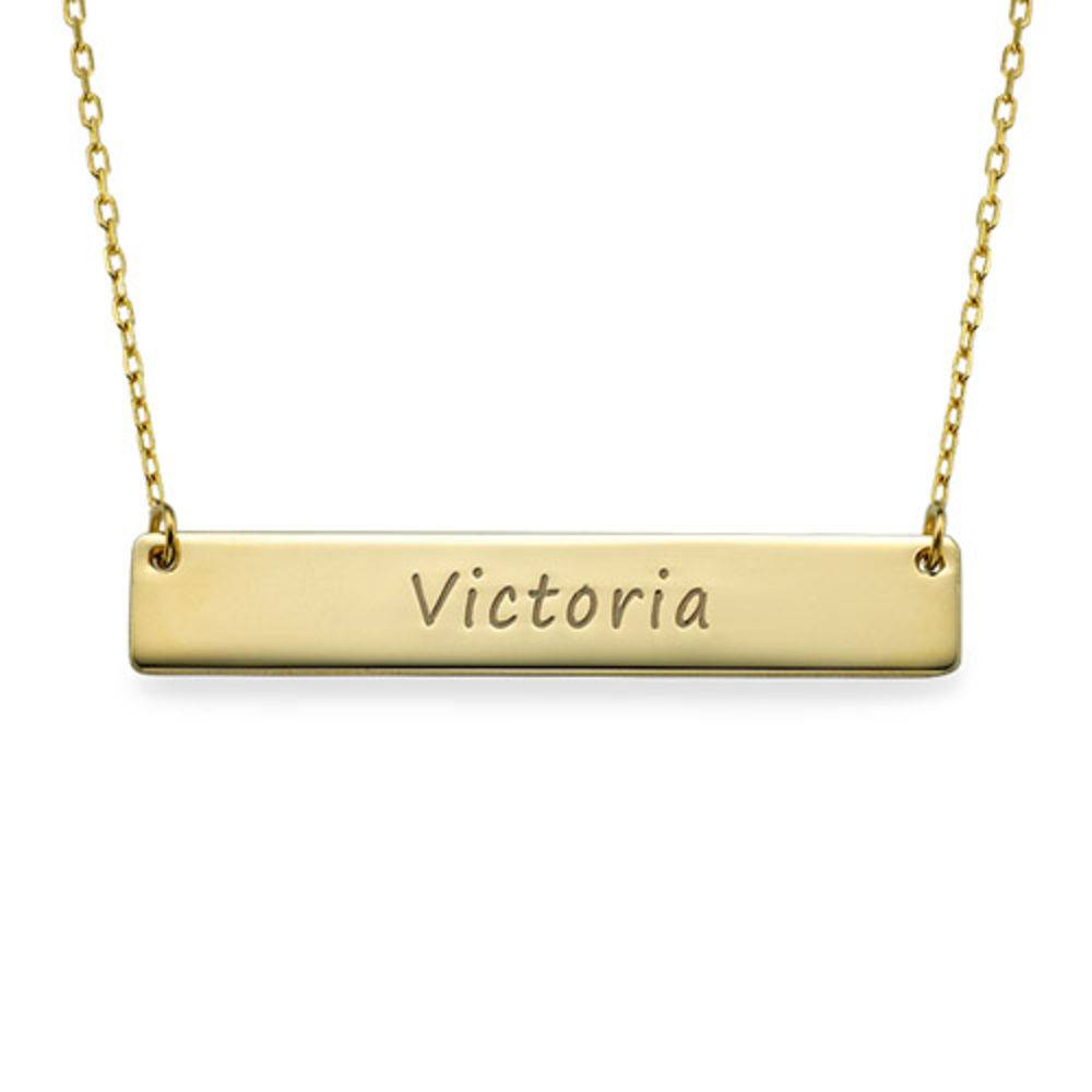 Engraved Bar Necklace in 10ct Gold product photo