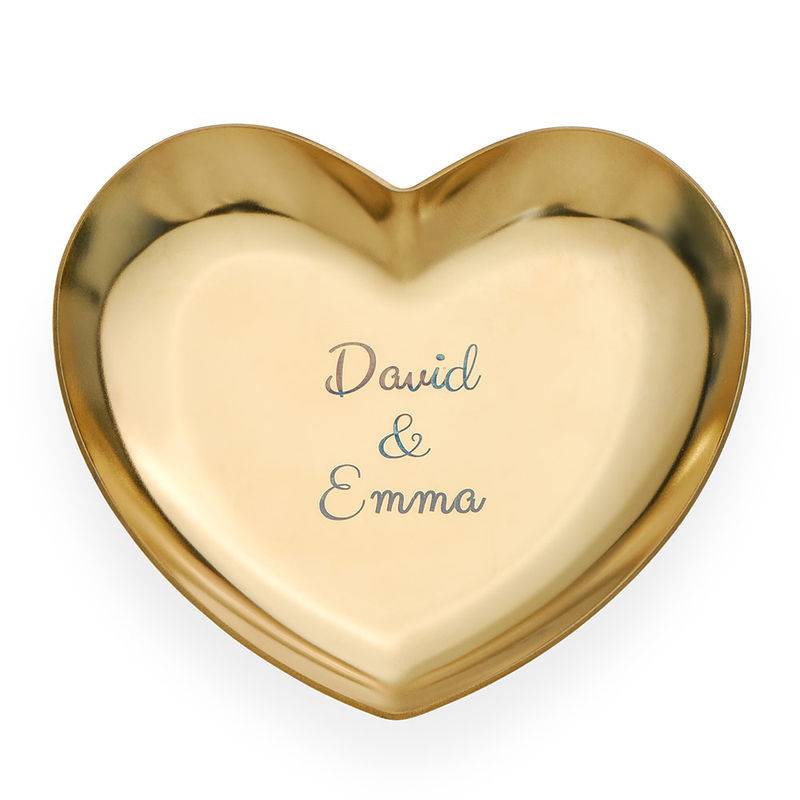 Personalised Heart Jewellery Tray in Gold Colour-2 product photo