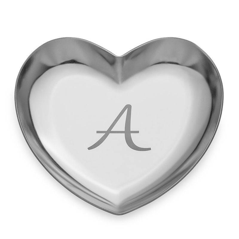 Personlig hjärtformad smyckesbricka i silver-1 produktbilder