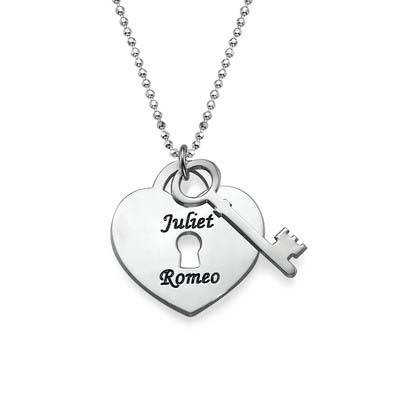Personalised Heart Lock with Key Pendant-2 product photo