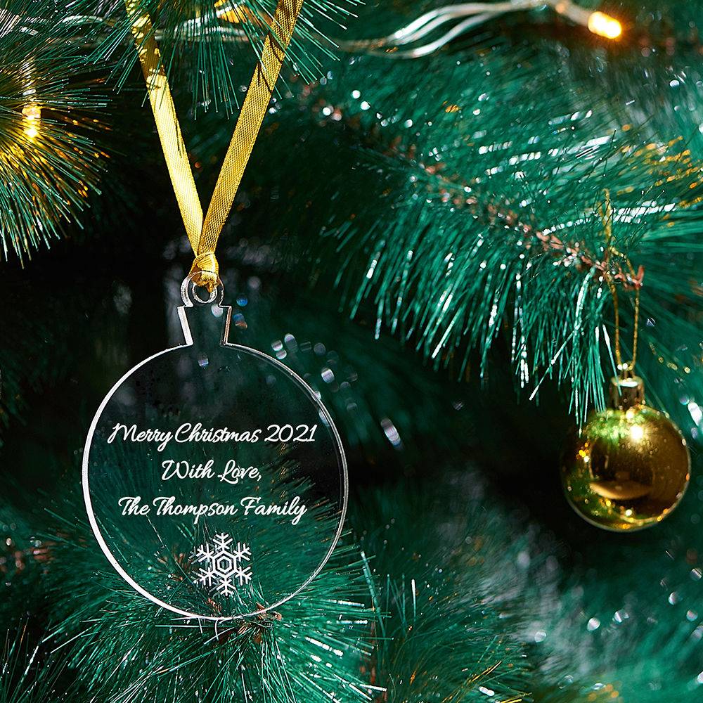 Personalisiertes Weihnachtsornament mit Schneeflocke-2 Produktfoto