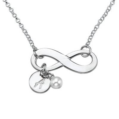 Initial Infinity Necklace in Silver product photo